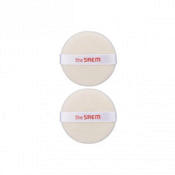 Спонж для нанесения пудры 02 Flocking round puff[M](2P)