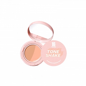 Компактная тональная основа с зеркальцем 03 16 Tone Shake Essence Pact 03