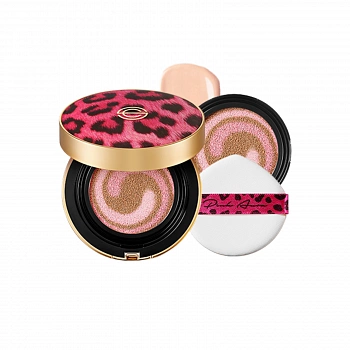 Увлажняющий кушон "Леопардовый кейс" + сменный блок 01 Pink Aura Cushion SA + Refill Leopard Edition 21