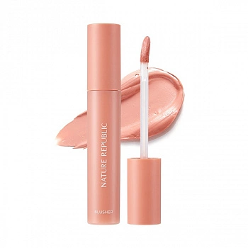 Кремовые румяна 02 коралловый георгин By Flower Airy Cotton Blusher 02 Coral Dahlia