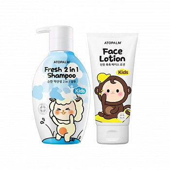 Шампунь для детей 2 в 1 + Увлажняющий лосьон KIDS Fresh 2 in 1 Shampoo + Face Lotion