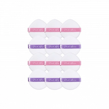 Пафф в форме капли воды для увлажняющего кушона 12шт Pink Aura Cushion Puff Season 3 12ea