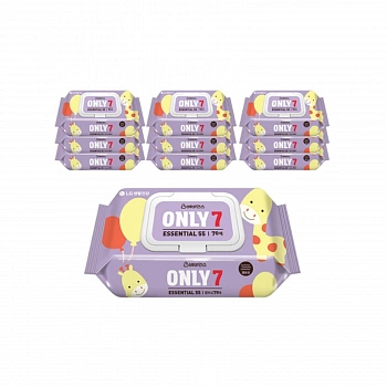 Влажные салфетки для детей 70шт*10 Only7 PinkFong Wet Wipes Essential 55 70ea*10